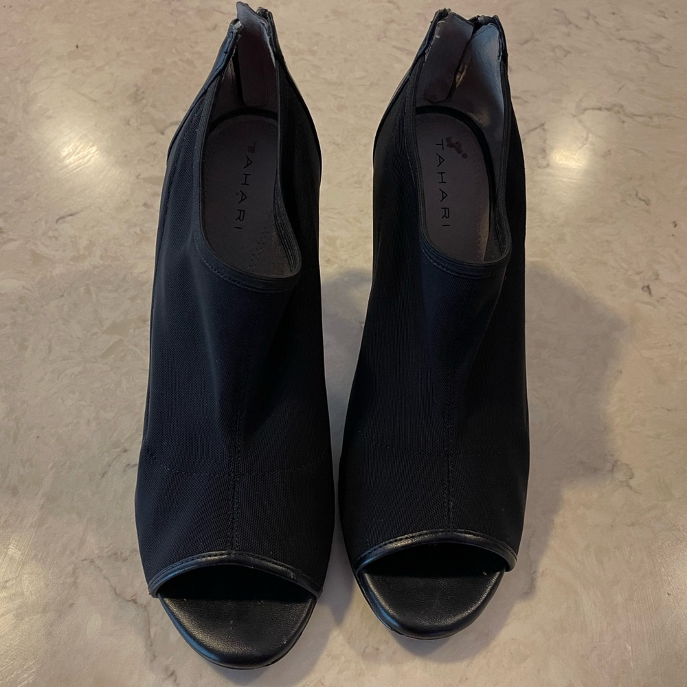 Tahari Black High Heel Peep-Toe Heels - Picture 4 of 4